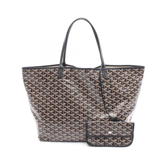 Goyard Saint Louis GM Tote Bag, Coated Canvas and Leather, Women's, Black Brown - Picture 1 of 8